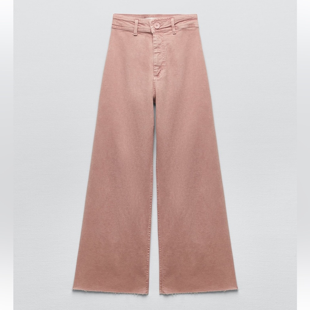 ZARA HIGH WAISTED ZW MARINE STRAIGHT JEANS